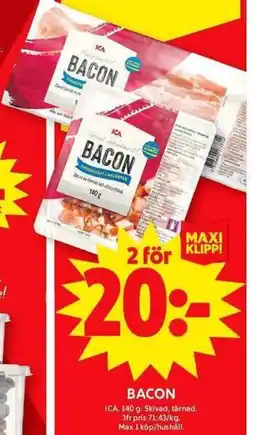 ICA Maxi Bacon erbjuda