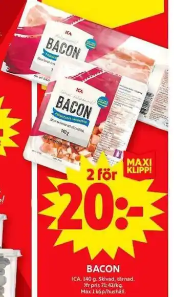 ICA Maxi Bacon erbjuda