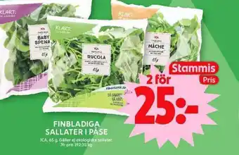 ICA Maxi Finbladiga sallater i påse erbjuda