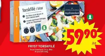 ICA Maxi Fryst torskfilé erbjuda