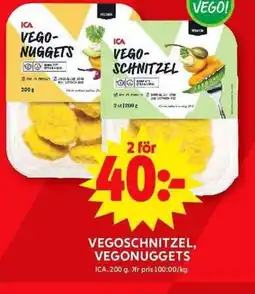 ICA Maxi Vegoschnitzel, vegonuggets ica erbjuda