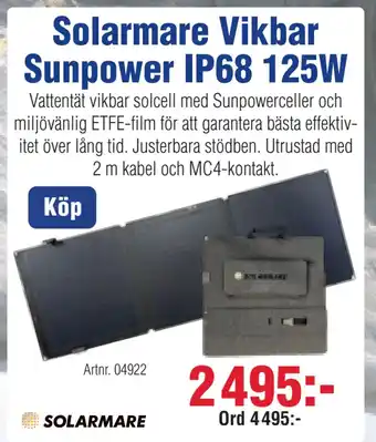 Erlandsons Brygga Solarmare Vikbar Sunpower IP68 125W erbjuda