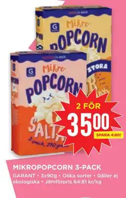 Willys Hemma MIKROPOPCORN 3-PACK erbjuda