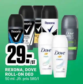 ÖoB REXONA, DOVE ROLL-ON DEO erbjuda