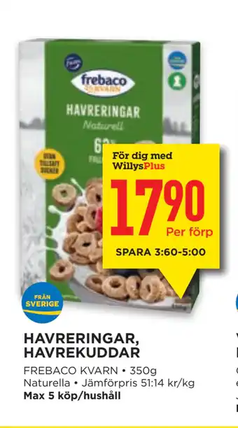 Willys Hemma HAVRERINGAR, HAVREKUDDAR erbjuda