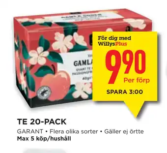 Willys Hemma TE 20-PACK erbjuda