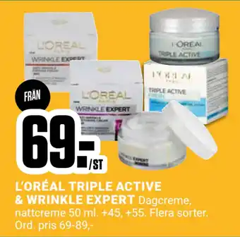 ÖoB L’ORÉAL TRIPLE ACTIVE & WRINKLE EXPERT erbjuda