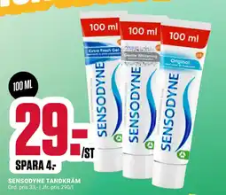 ÖoB SENSODYNE TANDKRÄM erbjuda