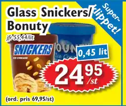 T-jarlen Glass Snickers/ Bonuty erbjuda