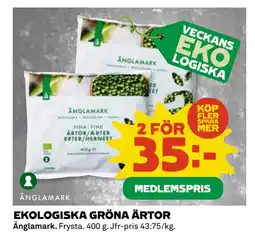 Coop Daglivs EKOLOGISKA GRÖNA ÄRTOR erbjuda