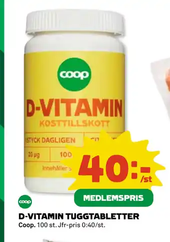 Coop Daglivs D-VITAMIN TUGGTABLETTER erbjuda