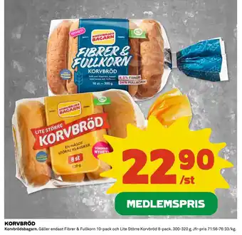 Coop Daglivs KORVBRÖD erbjuda