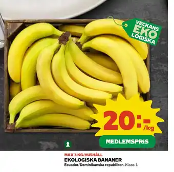 Coop Daglivs EKOLOGISKA BANANER erbjuda