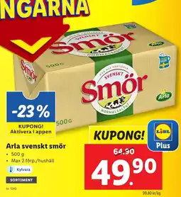 Lidl Arla svenskt smör erbjuda