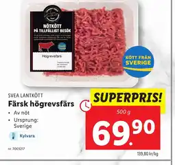 Lidl SVEA LANTKÖTT Färsk högrevsfärs erbjuda