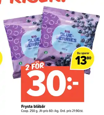 Coop Extra Frysta blåbär erbjuda