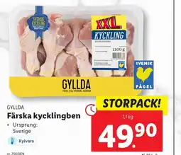 Lidl GYLLDA Färska kycklingben erbjuda