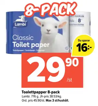 Coop Extra Toalettpapper 8-pack erbjuda