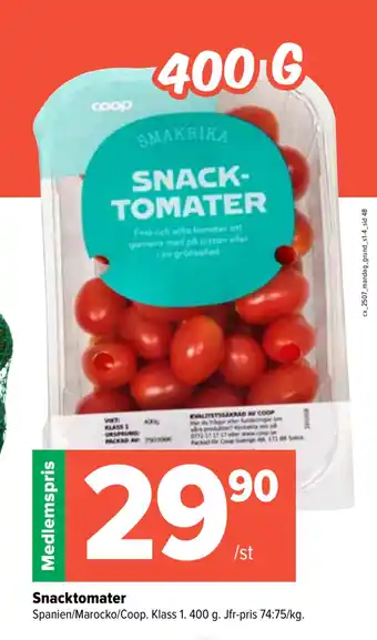 Coop Extra Snacktomater erbjuda