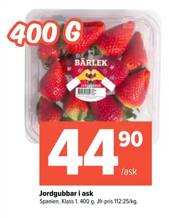 Coop Extra Jordgubbar i ask erbjuda