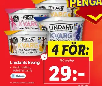 Lidl Lindahls kvarg erbjuda