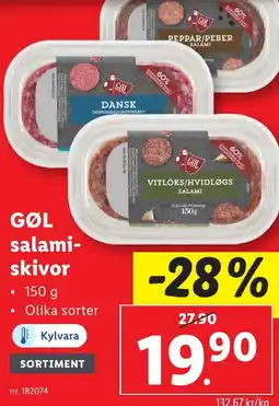 Lidl GØL salami- skivor erbjuda