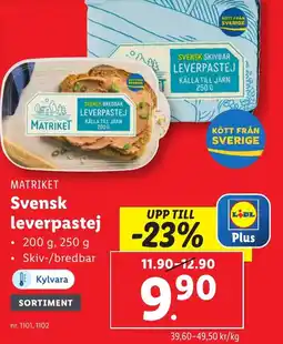 Lidl MATRIKET Svensk leverpastej erbjuda