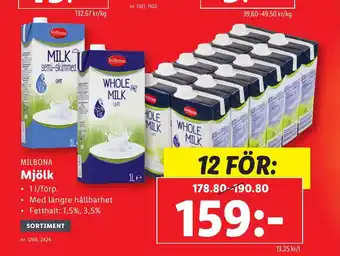 Lidl MILBONA Mjölk erbjuda