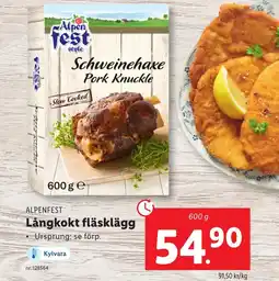 Lidl ALPENFEST Långkokt fläsklägg erbjuda