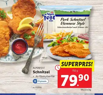 Lidl Alpenfest schnitzel erbjuda