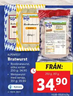 Lidl ALPENFEST Bratwurst erbjuda