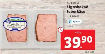 Lidl ALPENFEST Ugnsbakad leberkäse erbjuda