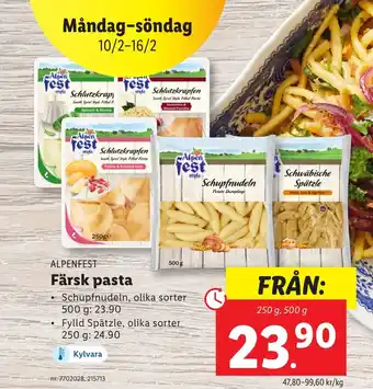 Lidl ALPENFEST Färsk pasta erbjuda