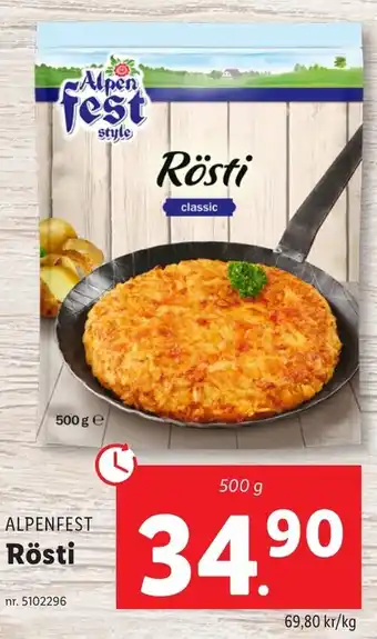 Lidl ALPENFEST Rösti erbjuda