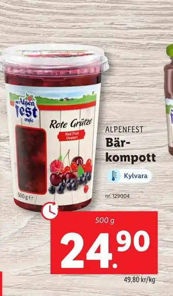 Lidl ALPENFEST Bär- kompott erbjuda