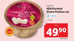 Lidl FOR YOU Hjärtformad Grana Padano ost erbjuda