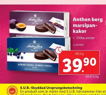 Lidl Anthon berg marsipan- kakor erbjuda