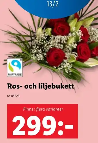 Lidl Ros- och liljebukett erbjuda