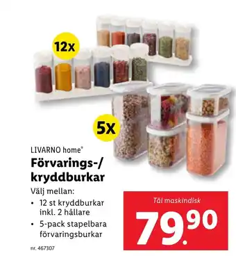 Lidl LIVARNO home® Förvarings-/ kryddburkar erbjuda