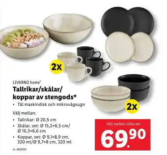 Lidl LIVARNO home Tallrikar/skålar/ koppar av stengods* erbjuda