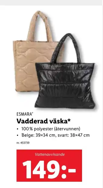 Lidl ESMARA® Vadderad väska* erbjuda