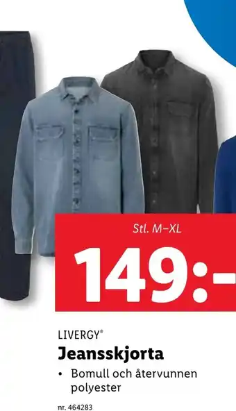 Lidl LIVERGY Jeansskjorta erbjuda