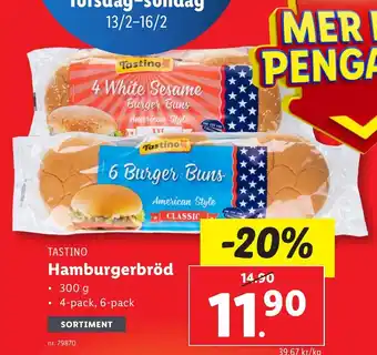 Lidl Tastino Hamburgerbröd erbjuda