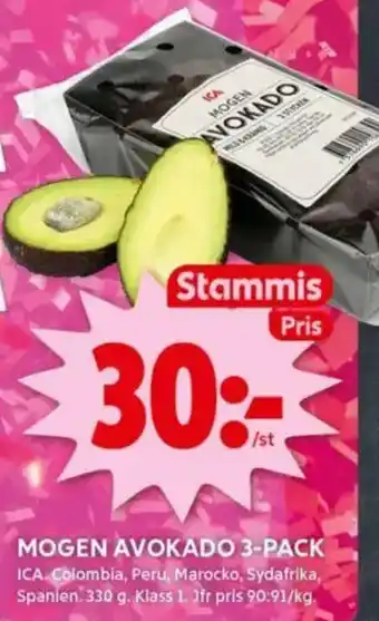 ICA Kvantum Mogen avokado 3-pack erbjuda