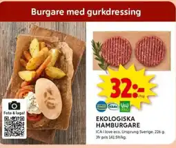 ICA Kvantum Ekologiska hamburgare erbjuda