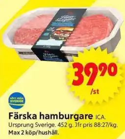 ICA Supermarket Färska hamburgare ICA. erbjuda