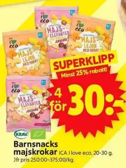 ICA Supermarket Barnsnacks erbjuda