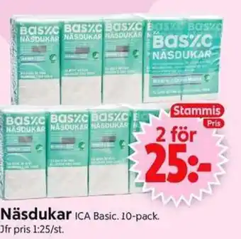 ICA Supermarket Näsdukar ICA Basic. 10-pack. erbjuda