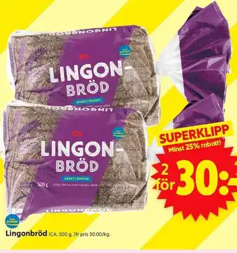 ICA Supermarket Lingonbröd erbjuda