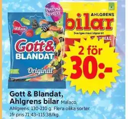 ICA Supermarket Gott & Blandat, Ahlgrens bilar Malaco, erbjuda